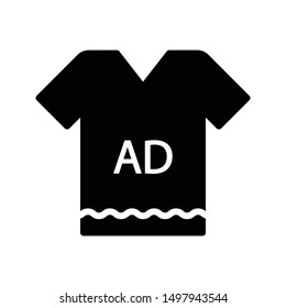 ad shirt glyph flat vector icon