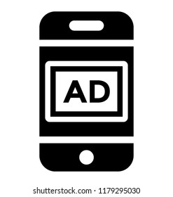 
Ad sign on mobile screen is icon for mobile ads
