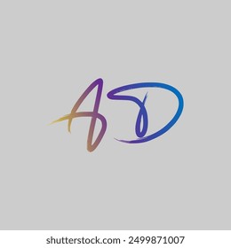 AD Signature logo design of vector