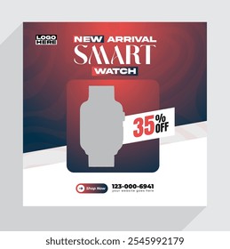 an ad for smart watches shows a watch on the front
