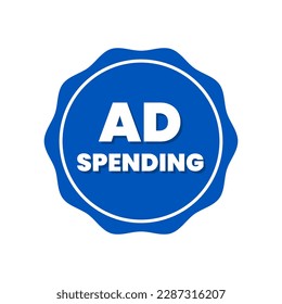 Ad spending revenue business icon label badge design vector