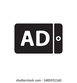 AD tag icon. Promotion flat simple pictogram. Special offer sale tag vector illustration