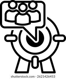 Icono de segmentación de anuncios Ilustración vectorial mixta