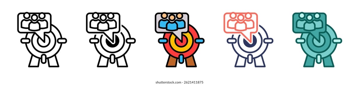 Ad Targeting Icon Multiple Vector Illustration