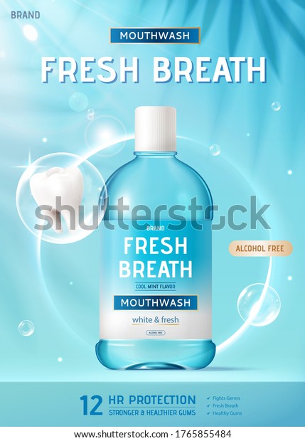 Download Ad Template Mouth Wash Oral Rinse Stock Vector Royalty Free 1765855484