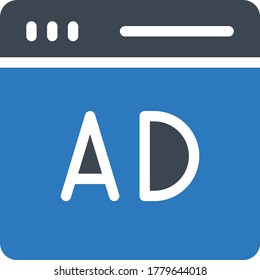icono de color de glifo de vector de anuncios 