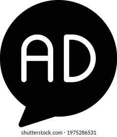 ad vector glyph flat icon