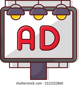 ilustración de ad Vector en un fondo transparente. Símbolos de calidad superior. Iconos planos de línea vectorial para el diseño de conceptos y gráficos. 