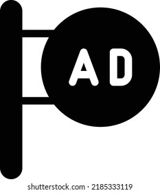 AD Vector illustration on a transparent background. Premium quality symmbols. Glyphs vector icons for concept and graphic design. 

