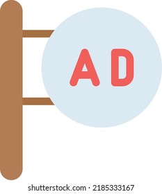 AD Vector illustration on a transparent background. Premium quality symmbols. Line Color vector icons for concept and graphic design.