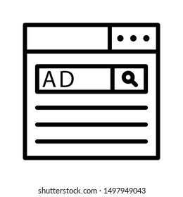 ad web page thin line vector icon