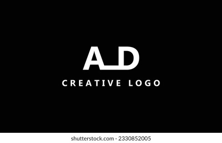 AD white logo with black background template