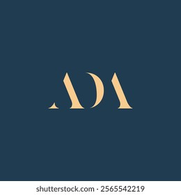 ADA abstract letter logo design. This logo is designed by three abstract letters.