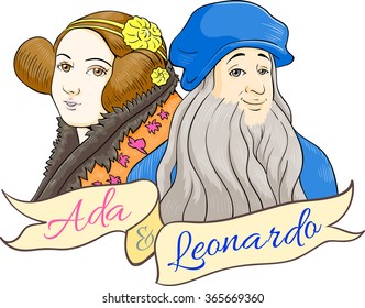 Ada Lovelace And Leonardo Da Vin Ci Cartoons