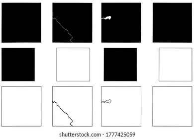 Adair, Carroll, Cass, Cedar, Cerro Gordo and Cherokee County, Iowa (U.S. county, United States of America, USA, U.S., US) map vector illustration, scribble sketch map