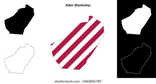 Adair County (Kentucky) outline map set