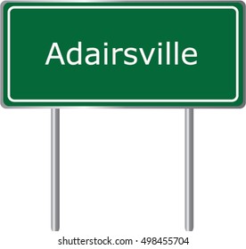 Adairsville , Georgia , road sign green vector illustration, road table, USA city