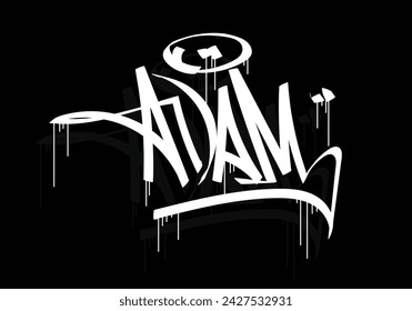 Nombre del niño ADAM estilo de etiqueta de graffiti