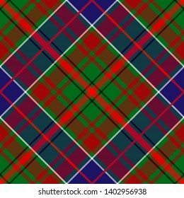 Adam Clan Tartan. Diagonal cell, seamless pattern for fabric, kilts, skirts, plaids