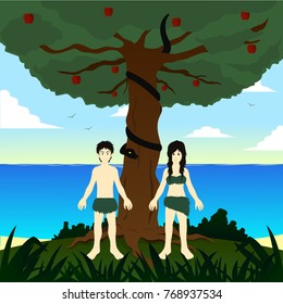 Adam and Eve cartoon