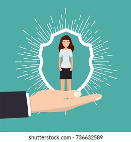 Adam and Eve cartoon character in flat style. Vector illustration.