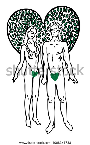 Adam Eve Love Vector Illustration Valentines Stock Vector Royalty Free