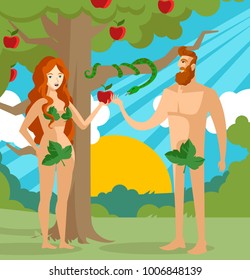 adam and eve with sin apple