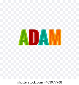 Adam  male name vector background 