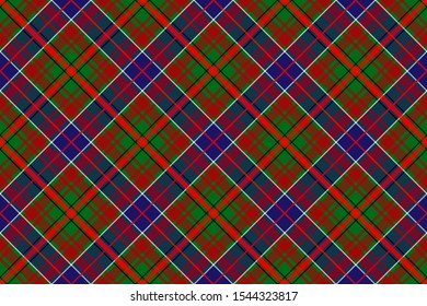 Adam Tartan. Seamless rectangle pattern for fabric, kilts, skirts, plaids. Diagonal cell