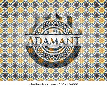 Adamant arabic emblem background. Arabesque decoration.