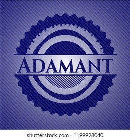 Adamant badge with denim texture