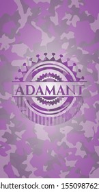 Adamant pink and purple camouflage emblem. Vector Illustration. Detailed.