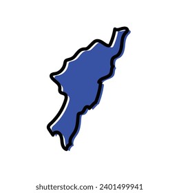 Adamawa region of the Cameroon vector map illustration.