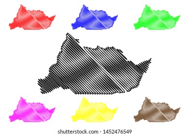 Adamawa Region (Regions of Cameroon, Republic of Cameroon) map vector illustration, scribble sketch Adamawa map