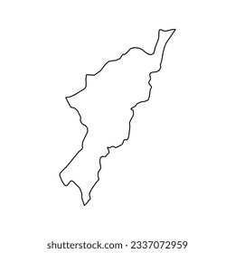 Mapa estatal de Adamawa, división administrativa del país de Nigeria. Ilustración vectorial.