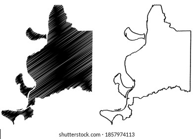 Adams County, Mississippi (U.S. county, United States of America, USA, U.S., US) map vector illustration, scribble sketch Adams map