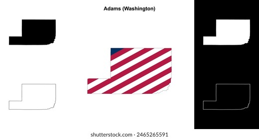 Adams County (Washington) outline map set