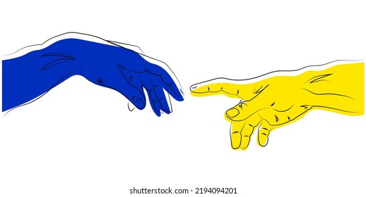 Adam's hands, Adam's birth, minimalist line art