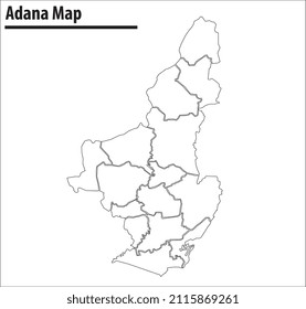 adana map grafik, Vektorstadt von Truthahn
