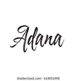 adana, text design. Vector calligraphy. Typography poster. Usable as background.
