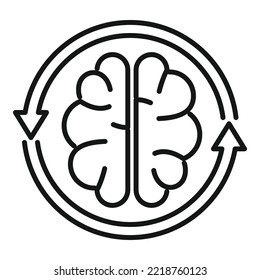 Adaptar el vector de contorno del icono de lluvia de ideas. Competencia comercial. Cambiar personal