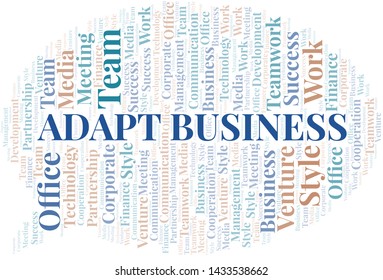 Adapt Business word cloud. Collage made with text only.