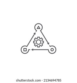 Adapt To Change, Adaptation, Transformation, Flexible. Vector Icon Outline Template