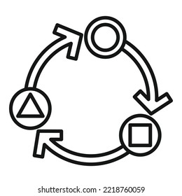 Adapt development icon outline vector. Creative strategy. Team personal