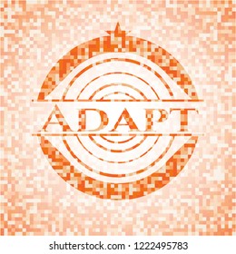 Adapt orange mosaic emblem with background