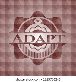 Adapt red polygonal badge. Seamless.