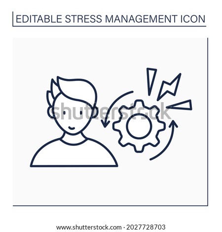 Adapt stressors line icon. Apply stressful situations. Regain control at yourself.Acceptance.Mental health concept. Isolated vector illustration. Editable stroke