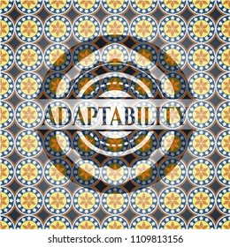  Adaptability arabic badge background. Arabesque decoration.