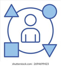 Adaptability Blue Icon Vector Illustration