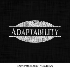 Adaptability chalk emblem, retro style, chalk or chalkboard texture